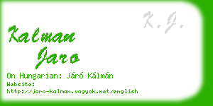 kalman jaro business card